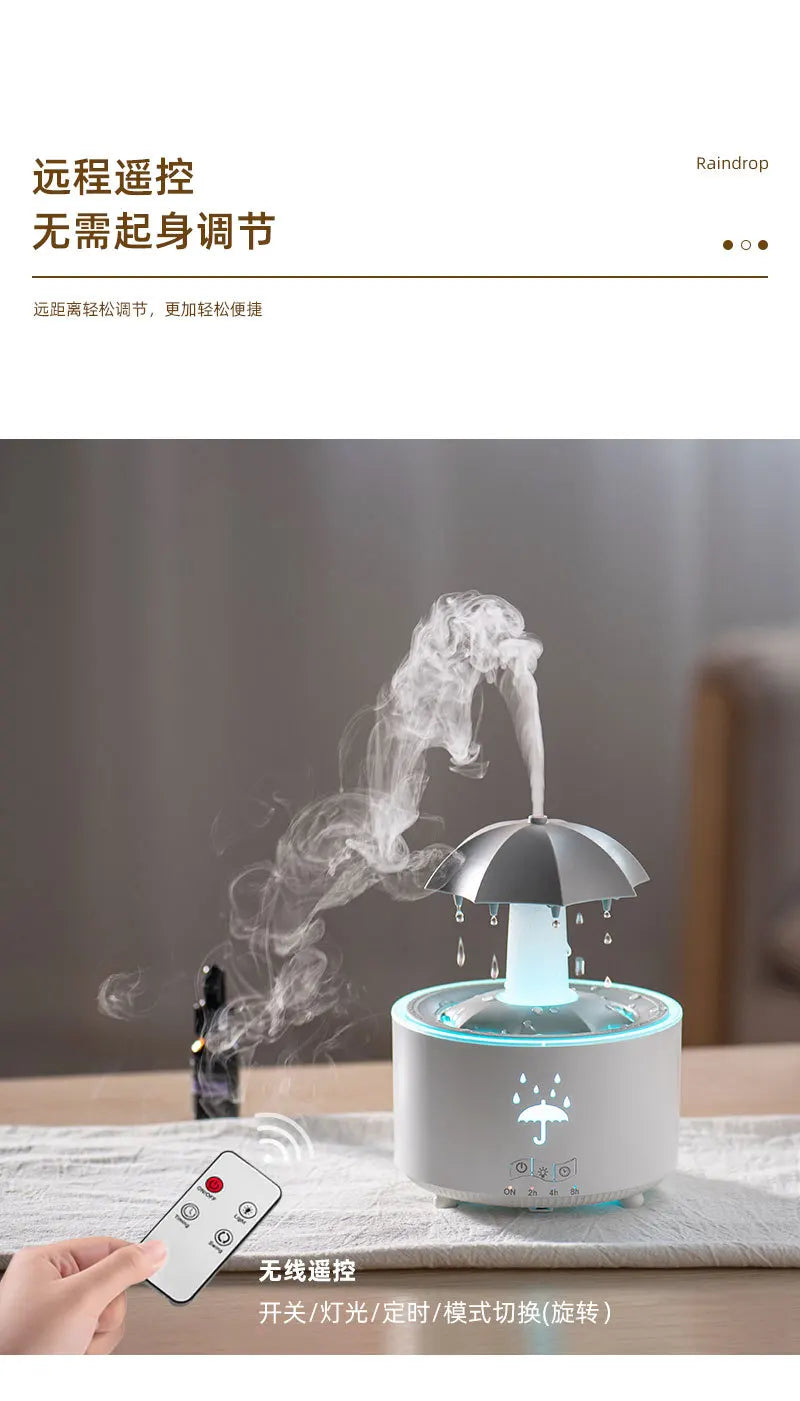 Xiaomi Youpin-humidificador de aire de gota de agua con luz colorida, difusor de aceite esencial, aromaterapia, paraguas creativo