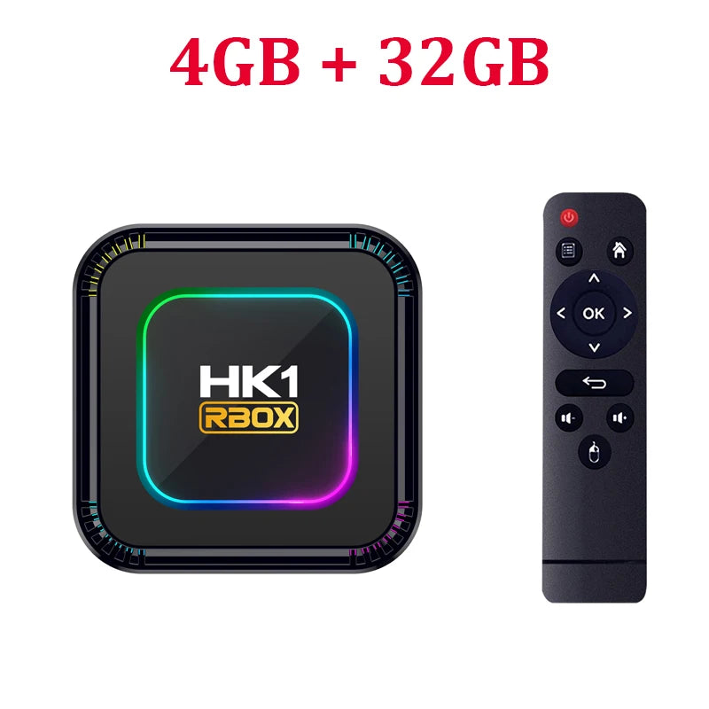 El HK1 RBOX K8 es un TV Box con Android 13, equipado con el procesador RK3528 y opciones de almacenamiento de 4GB de RAM con 32GB, 64GB o 128GB de ROM. Soporta WiFi 6 de 5G, resolución 4K y 8K, reproducción 3D y conexión B