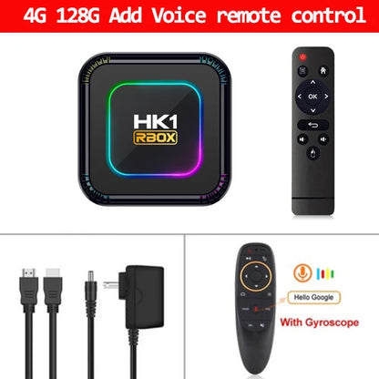 El HK1 RBOX K8 es un TV Box con Android 13, equipado con el procesador RK3528 y opciones de almacenamiento de 4GB de RAM con 32GB, 64GB o 128GB de ROM. Soporta WiFi 6 de 5G, resolución 4K y 8K, reproducción 3D y conexión B