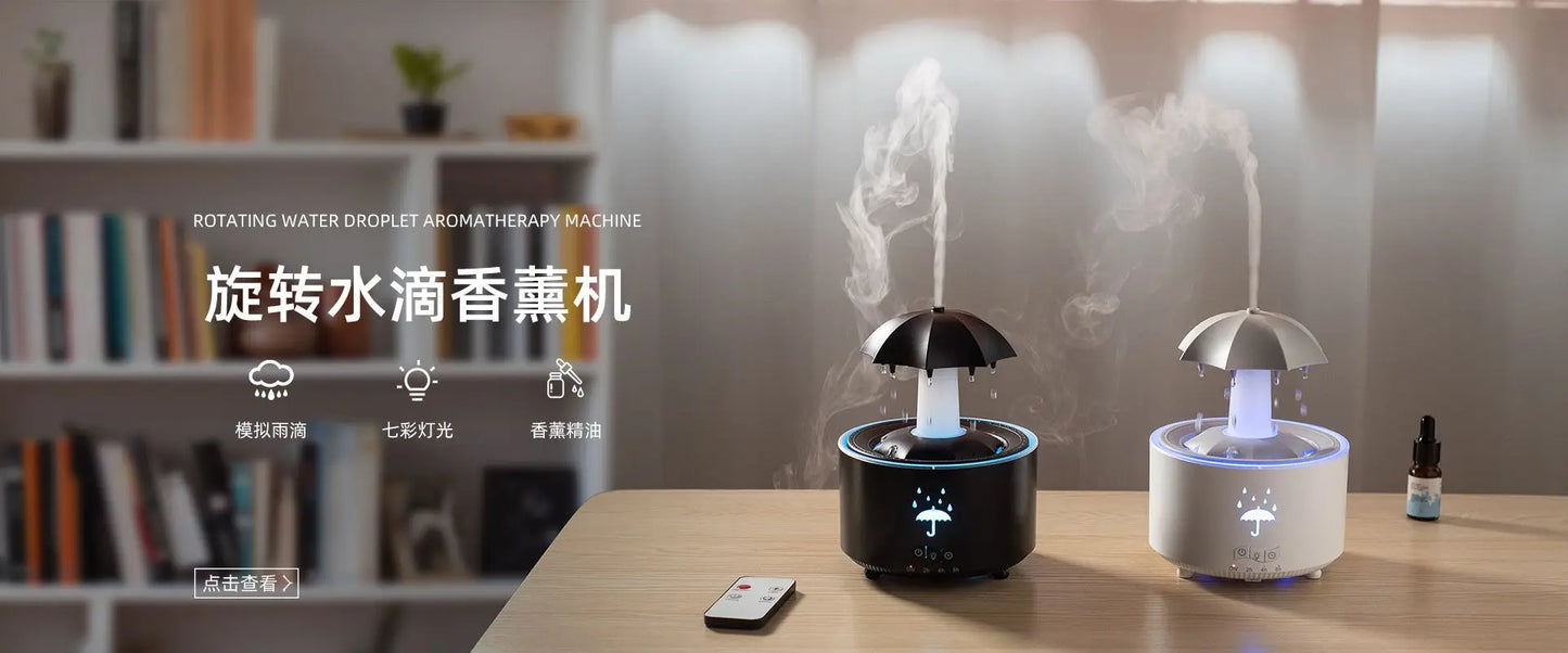 Xiaomi Youpin-humidificador de aire de gota de agua con luz colorida, difusor de aceite esencial, aromaterapia, paraguas creativo