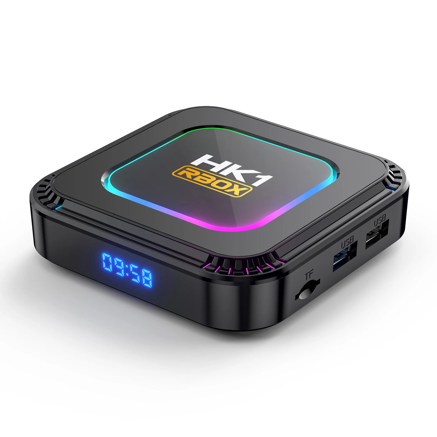 El HK1 RBOX K8 es un TV Box con Android 13, equipado con el procesador RK3528 y opciones de almacenamiento de 4GB de RAM con 32GB, 64GB o 128GB de ROM. Soporta WiFi 6 de 5G, resolución 4K y 8K, reproducción 3D y conexión B