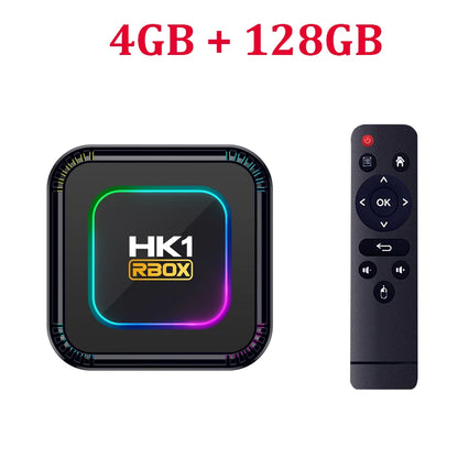 El HK1 RBOX K8 es un TV Box con Android 13, equipado con el procesador RK3528 y opciones de almacenamiento de 4GB de RAM con 32GB, 64GB o 128GB de ROM. Soporta WiFi 6 de 5G, resolución 4K y 8K, reproducción 3D y conexión B