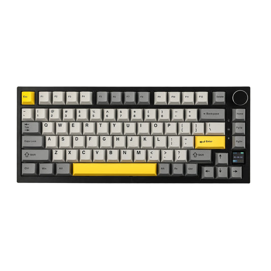 Teclado mecánico Ajazz AK820 Pro de 75% con montaje tipo gasket, Bluetooth 5.1/2.4G inalámbrico y cableado Type-C, con pantalla TFT para Mac/Windows.