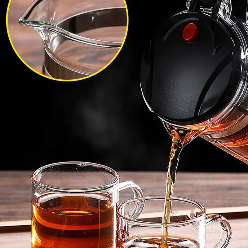 Tetera de vidrio resistente al calor con infusor de acero inoxidable. Ideal para preparar té de flores, Diseño elegante con asa ergonómica para un manejo cómodo.